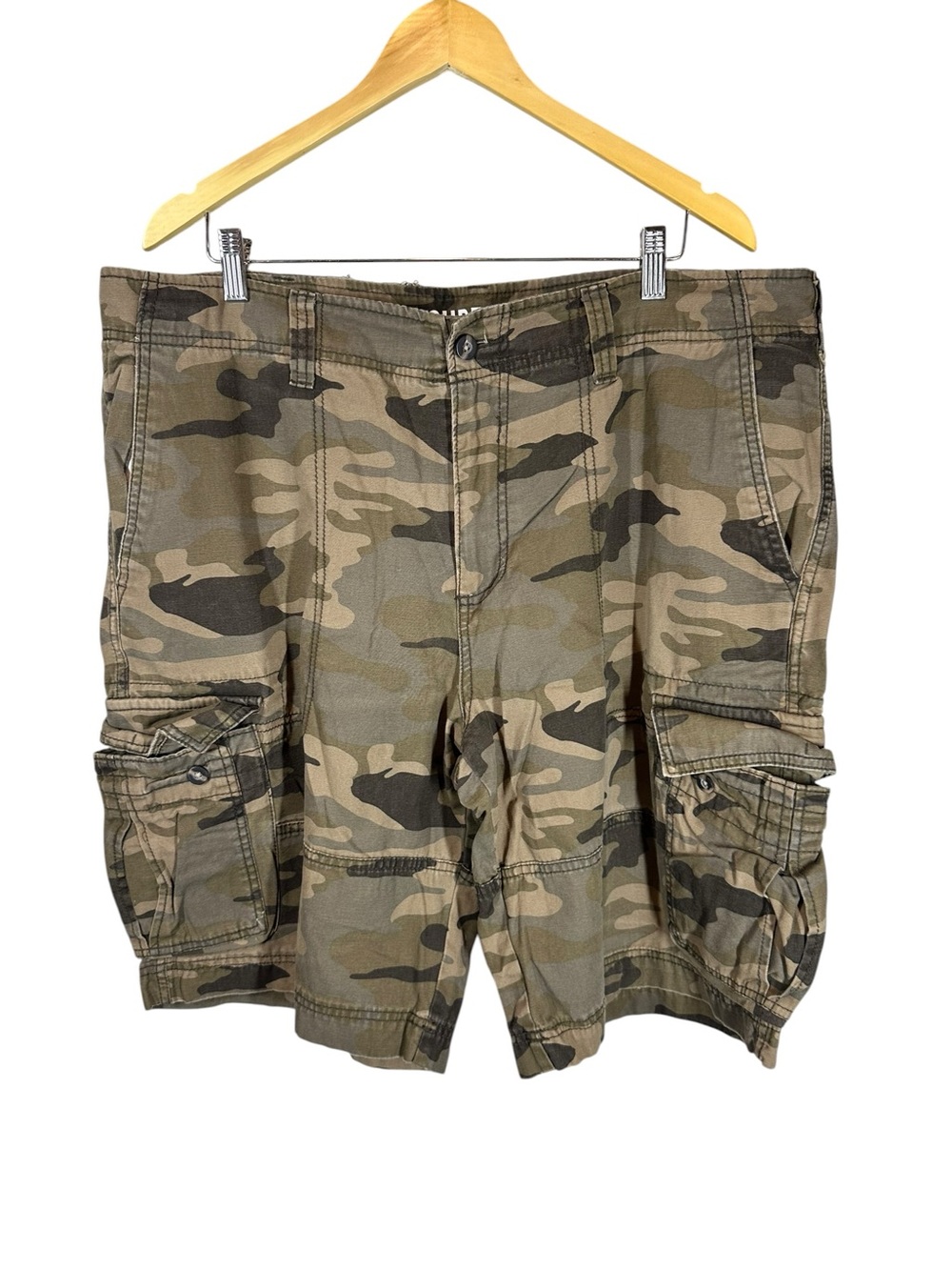 MOSSIMO Men's 40 Camo Cargo Shorts - Olive Green